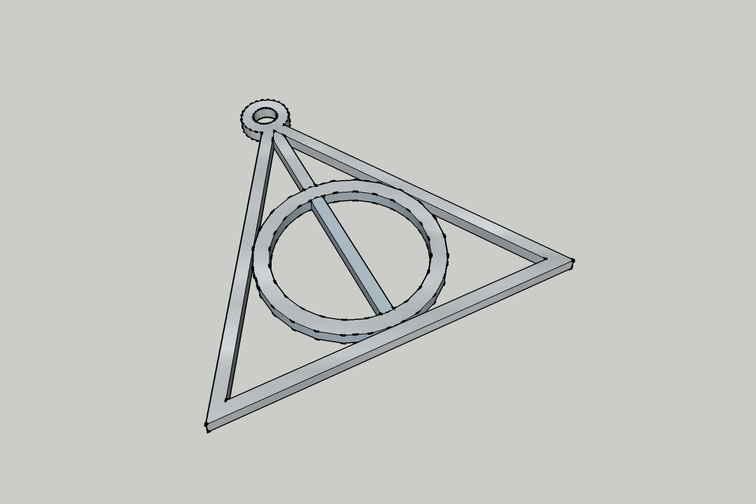 Télécharger fichier STL Pendentif Harry potter deathly hallows les reliques de la mort